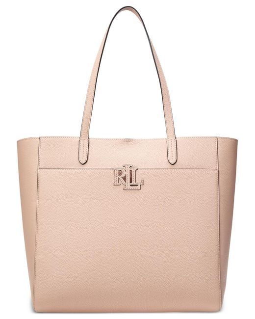 Ralph Lauren Natural Pebbled Leather Extra-large Cameryn Tote Bag