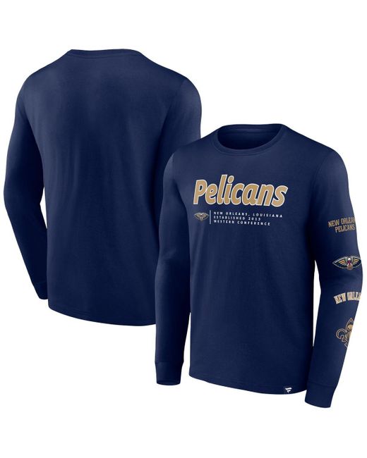 Fanatics Blue Branded Navy New Orleans Pelicans Baseline Long Sleeve T-shirt for men