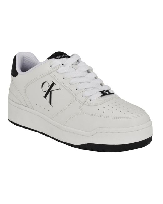Calvin Klein White Acre Lace-up Casual Sneakers for men