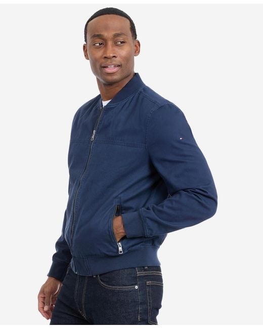 Tommy Hilfiger Blue Collared Bomber Jacket for men