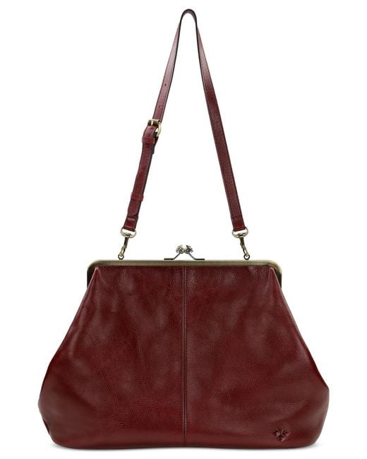 Patricia Nash Serafina Extra Large Leather Kisslock Bag in Blue | Lyst