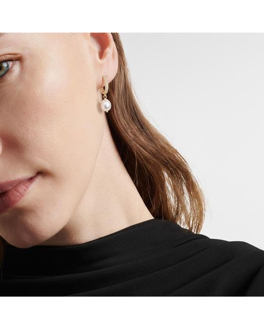 Joey Baby White 2-pc. Set Handcrafted Sleek Snake Chain With Pearl Necklace And Earrings