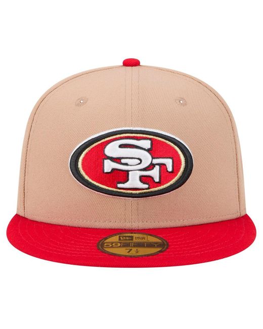 New Era Cappellino Ufficiali San Francisco 49ers Main 59FIFTY, Rosso, Visiera Piatta, Taglia Unica