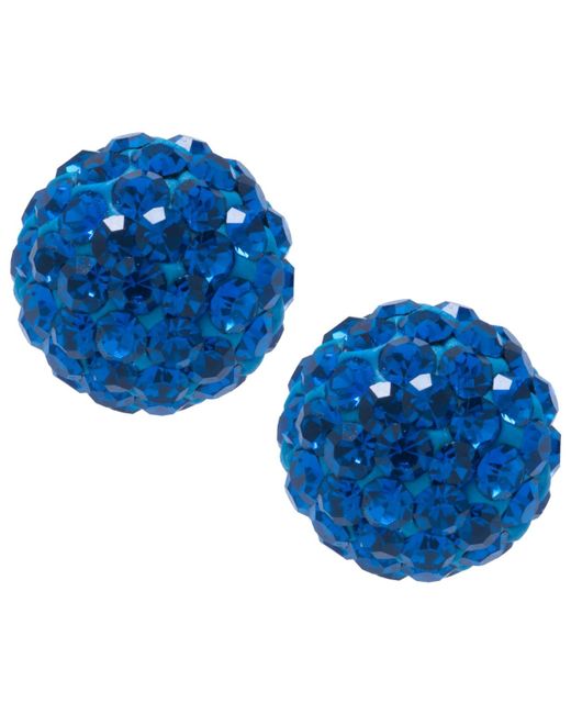 Giani Bernini Blue Crystal 8mm Pave Earrings