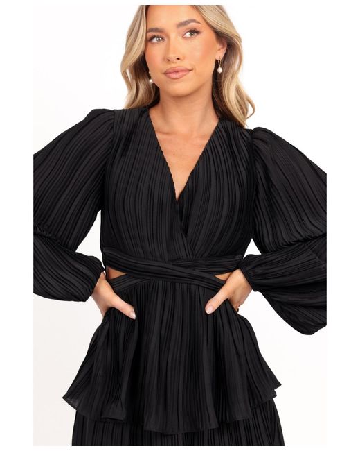 Petal & Pup Pippa Long Sleeve Maxi Dress in Black | Lyst