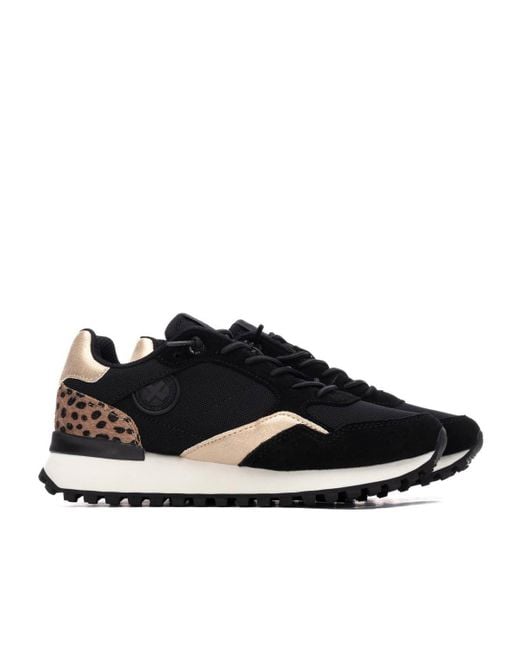 Xti Black Lace-up Sneakers By
