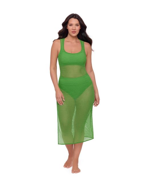 S3 Apparel Women's Green S3 Front Slit Crochet Swimsuit Coverup Dress - bombsquadbeer.co.uk S3 Apparel Women's Green S3 Front Slit Crochet Swimsuit Coverup Dress - bombsquadbeer.co.uk