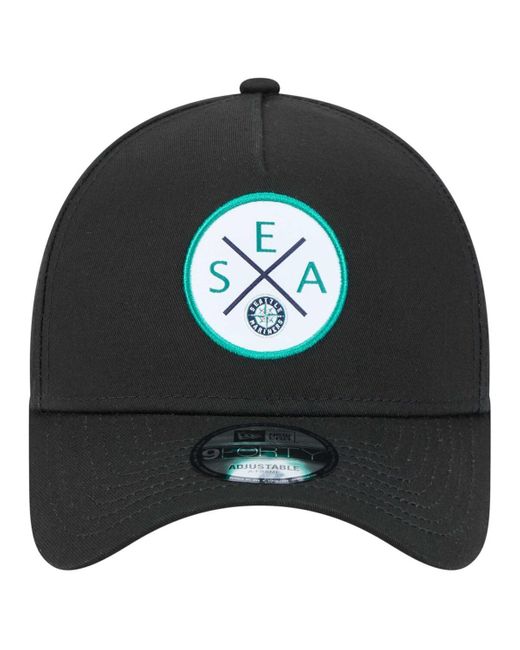KTZ Black Seattle Mariners 9forty A-frame Adjustable Hat for men