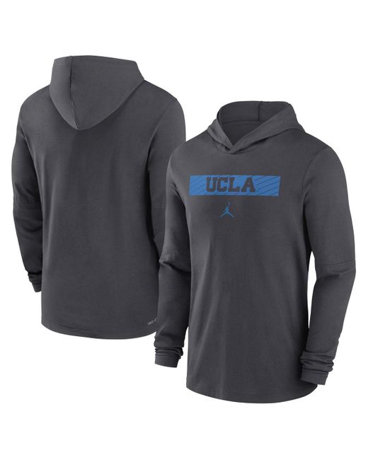 Nike Blue Ucla Bruins Sideline Hoodie Performance Long Sleeve T-shirt for men