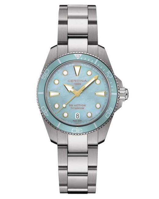 Certina Gray Swiss Ds Action Silver-tone Titanium Bracelet Watch 35mm