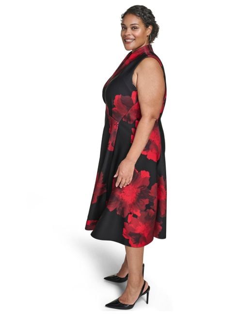 calvin klein red and black dress Black and White Polka Dot Bubble Skirt Mini Dress main image 0