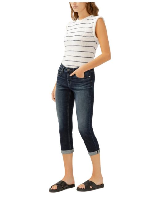 Silver Jeans Co. Blue Elyse Mid-rise Capri Jeans