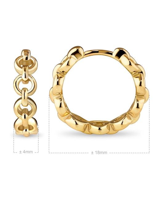 DEVATA Metallic Cable Link Hoop Earrings
