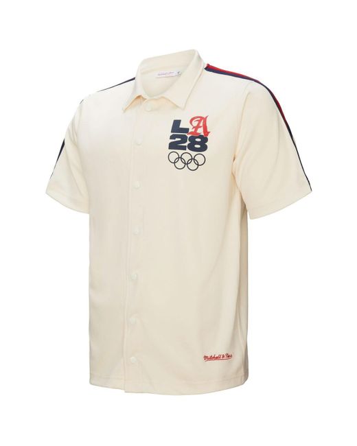 Mitchell & Ness Natural Â La28 Button-up Shooting Shirt for men