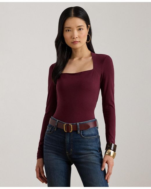 Ralph Lauren Red Square Neck Top