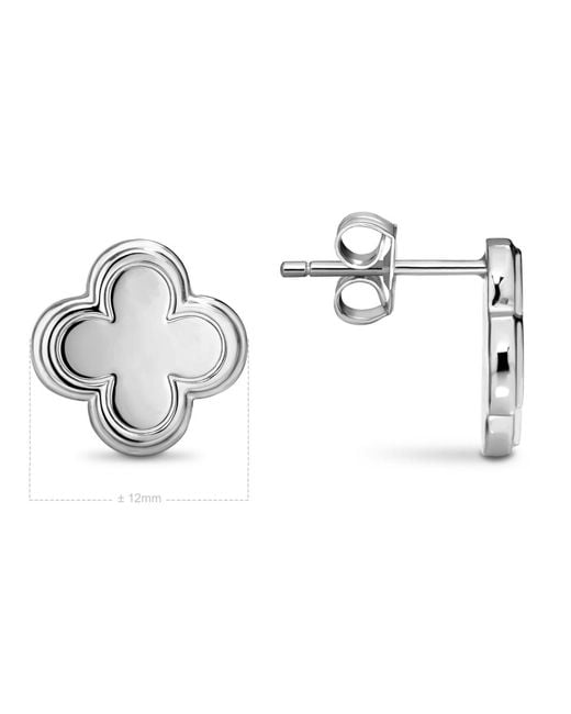 DEVATA Metallic Clover Stud Earrings