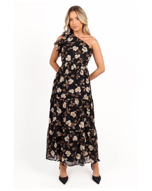 Petal & Pup Black Layley One Shoulder Maxi Dress