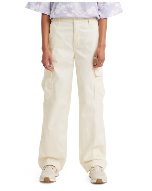 Levi's White '94 Cotton High Rise baggy Cargo Pants