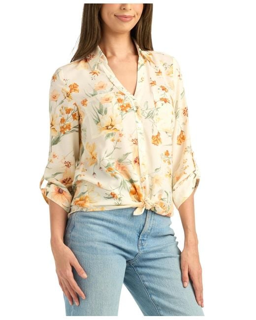 Bcx White Printed Button-up Shirt