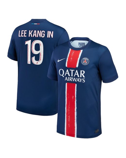 Nike Blue Lee Kang In Paris Saint-germain 2024/25 Replica Player Jersey for men