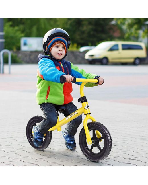 COSTWAY White Kids Balance Bike No Pedal Training Bicycle W/ Adjustable Handlebar & Seat