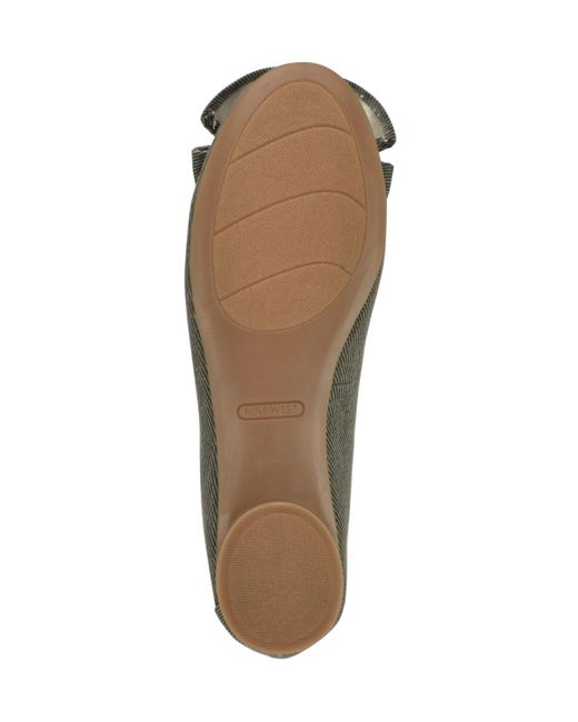 Nine West Gray Veronika Denim Bow Ballet Flats