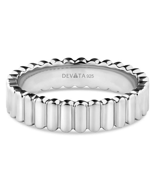 DEVATA White Ribbed Band Ring
