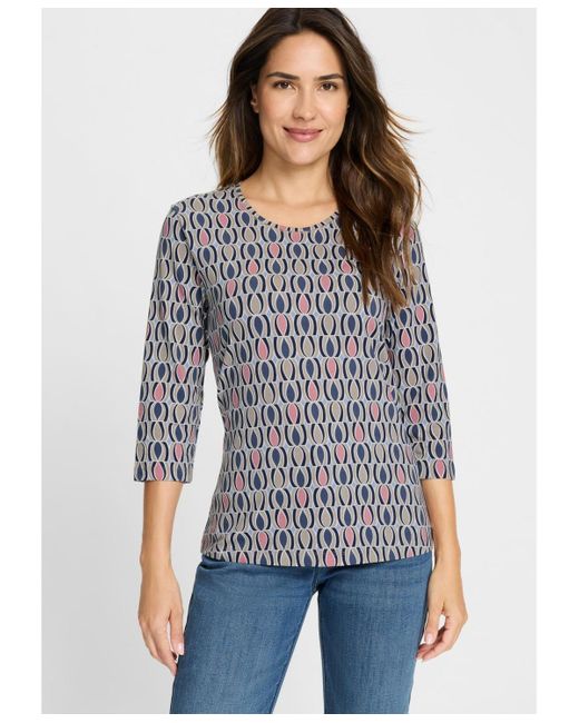 Olsen Gray Retro Print T-shirt