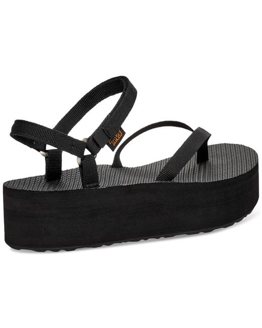 Teva Black Flatform Slim Sandals
