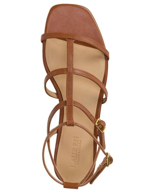 Ralph Lauren Everley Gladiator Flat Sandals in Brown | Lyst