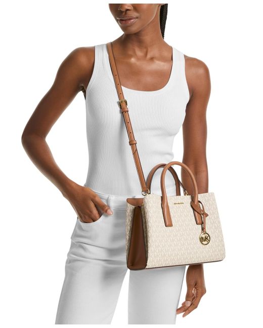 Michael Kors Natural Michael Ruthie Logo Satchel