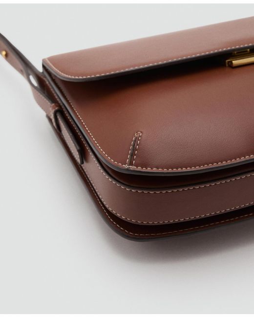 Mango Brown Flap Crossbody Bag