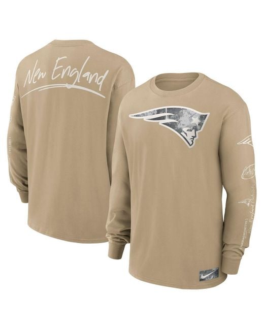 Nike Natural New England Patriots Essential Statement Max90 Long Sleeve T-shirt for men