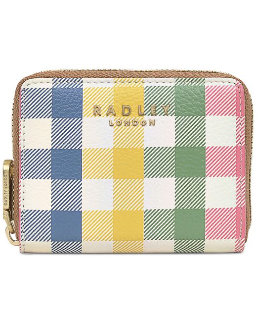 Radley Leather Gingham Zip Around Wallet Lyst