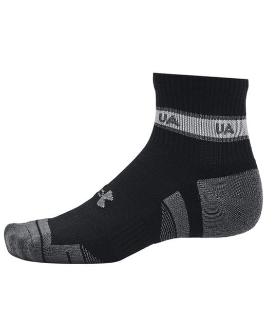 Under Armour Black Ua Performance Tech Quarter Socks for men