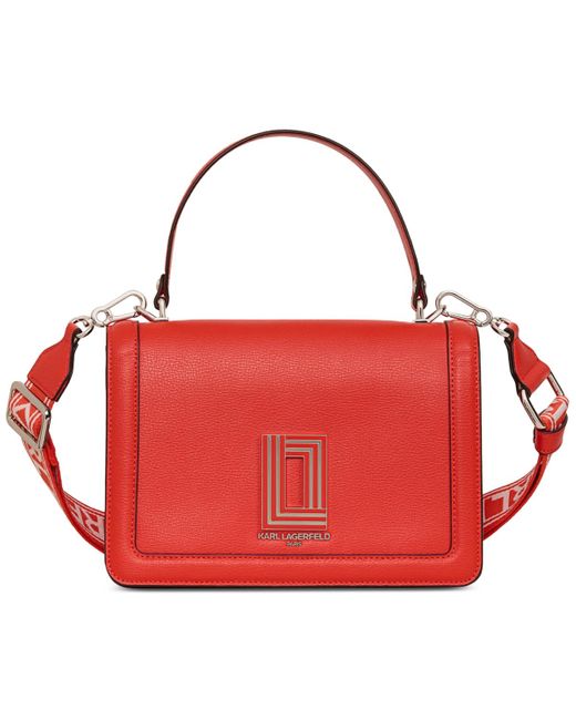 Karl Lagerfeld Red Simone Small Leather Crossbody