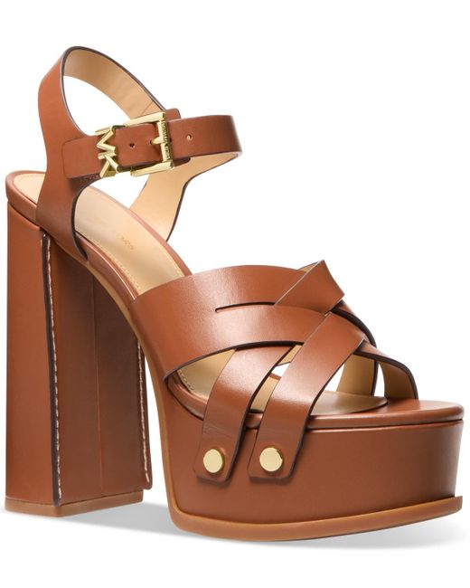 Michael Kors Brown Michael Nora Platform Sandals