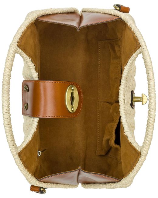 Patricia Nash Brown Sarakino Woven Frame Top Handle Bag