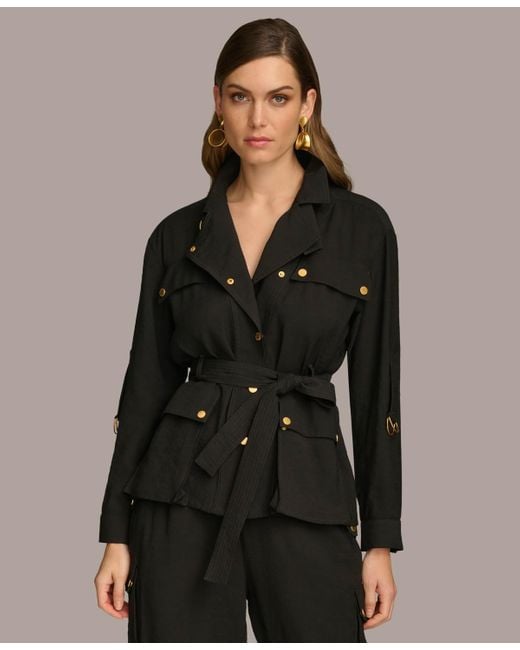 Donna Karan Natural Belted Utility Jacket