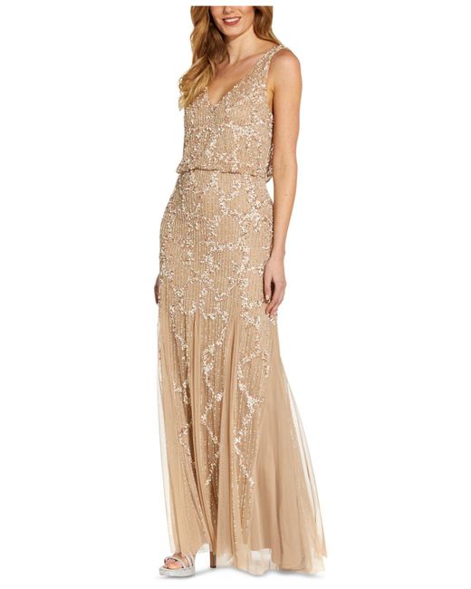 adrianna papell cowl back gown