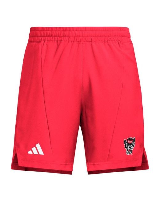 Adidas Red Nc State Wolfpack Program Woven Training Shorts for men