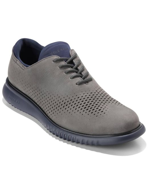 Cole Haan Men's Gray 2.0 Grand Laser Wingtip Round-toe Oxfords