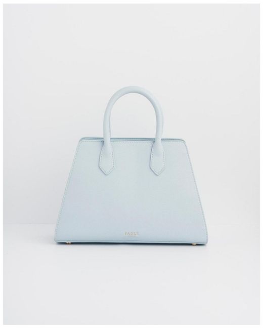 Fable England Blue Heritage Structured Medium Tote Bag