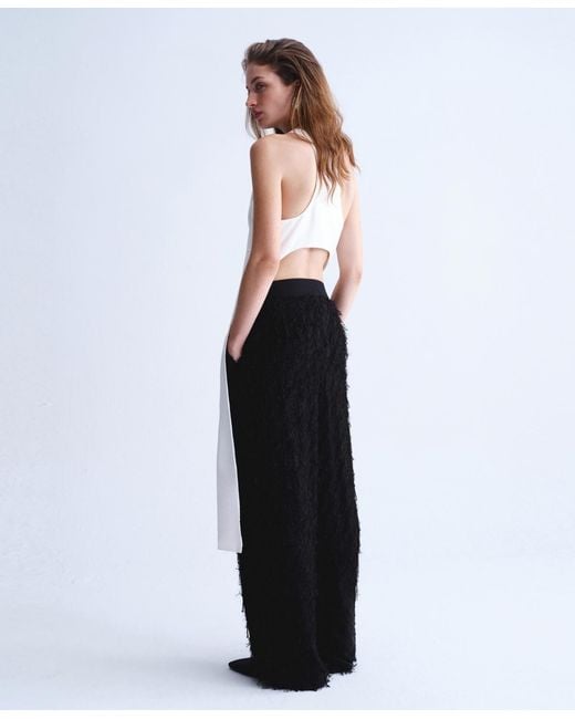 Mango White Selection Long Open Back Blouse