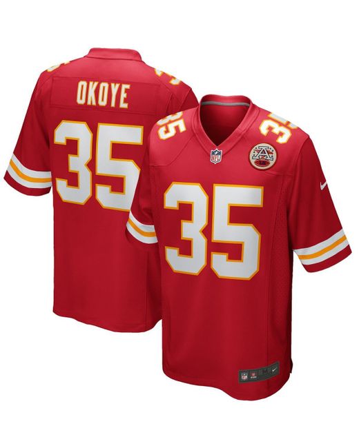 Nike Red Christian Okoye Kansas City Chiefs Game Reti Player Jersey for men