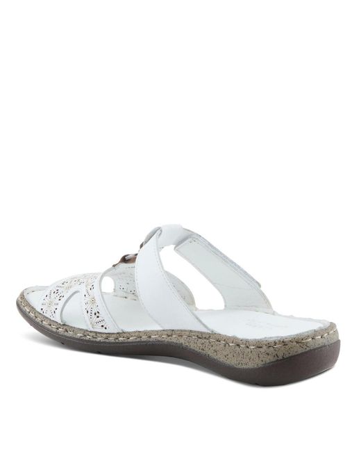Spring Step White Virelle Slide