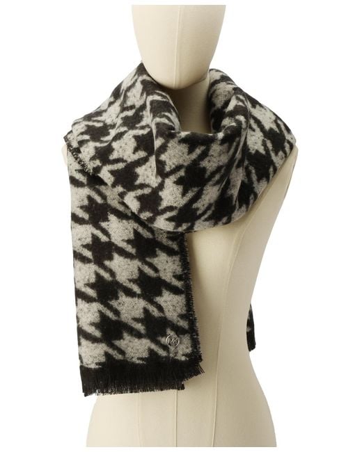 Michael Kors Black Michael Houndstooth Wrap Scarf