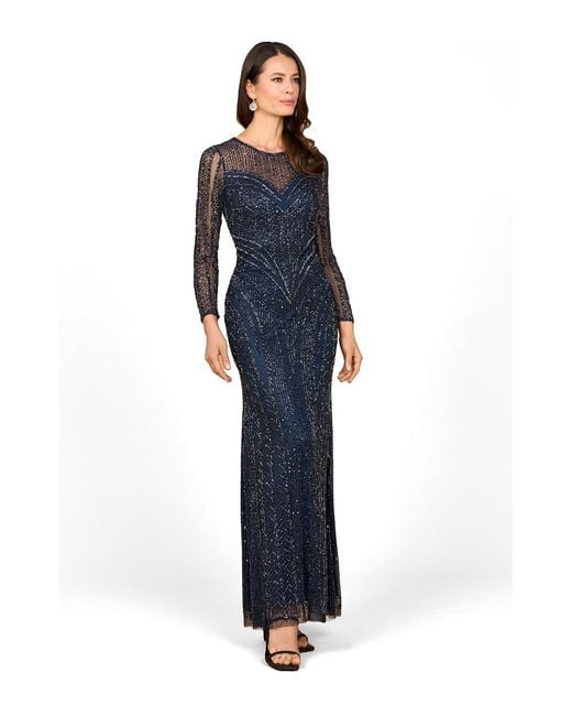 Lara Blue Illusion Neck