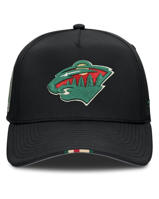 Fanatics Black Minnesota Wild 2025 Nhl Draft Authentic Pro On-stage Podium A-frame Adjustable Hat for men