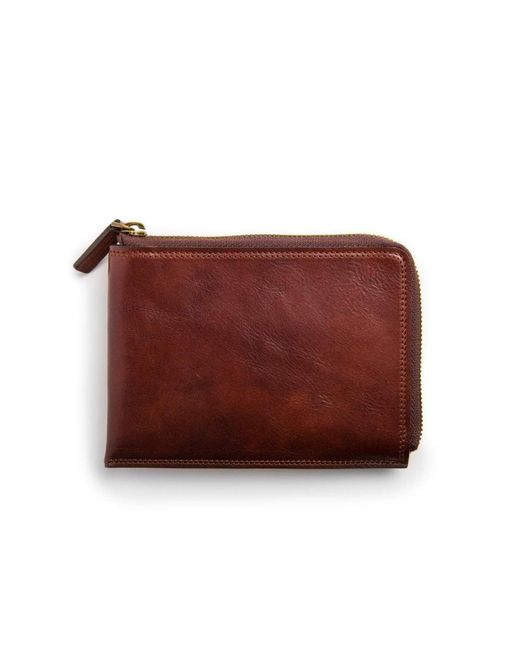 Bosca Brown Dolce Zip Passport/travel Document for men